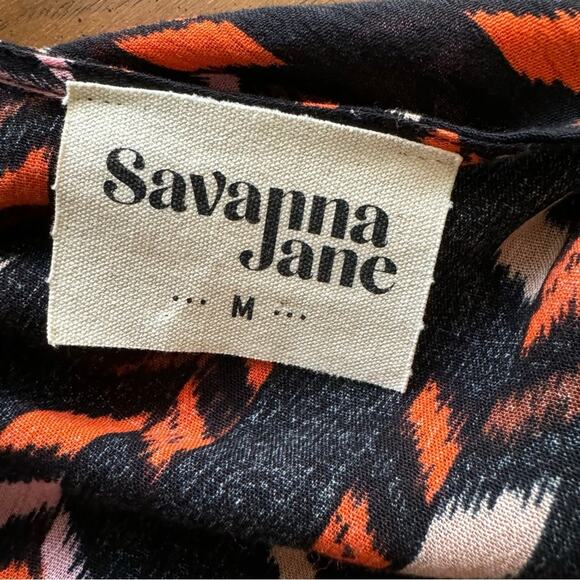 Savanna Jane Split V Neck Printed Floral Embroidered Top - Picture 6 of 6